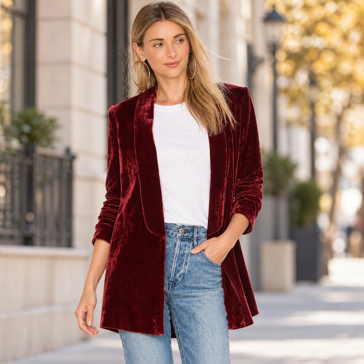 Patchwork Loose Fit Coat Mid Length Elegant with Urban Regular Sleeve Mid Long Length Notched Lapel Commuter Women Autumn Coat
