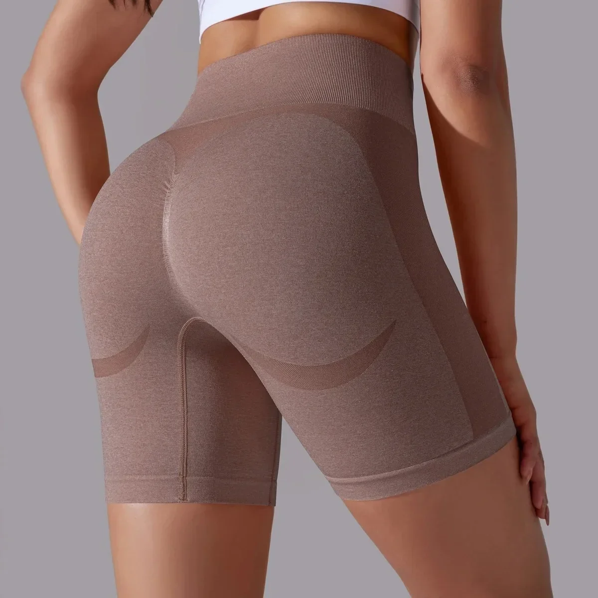 Pantalones cortos deportivos sin costuras para mujer, ropa de entrenamiento con realce de glúteos, ciclismo, gimnasio, cintura alta, Yoga, Fitness,