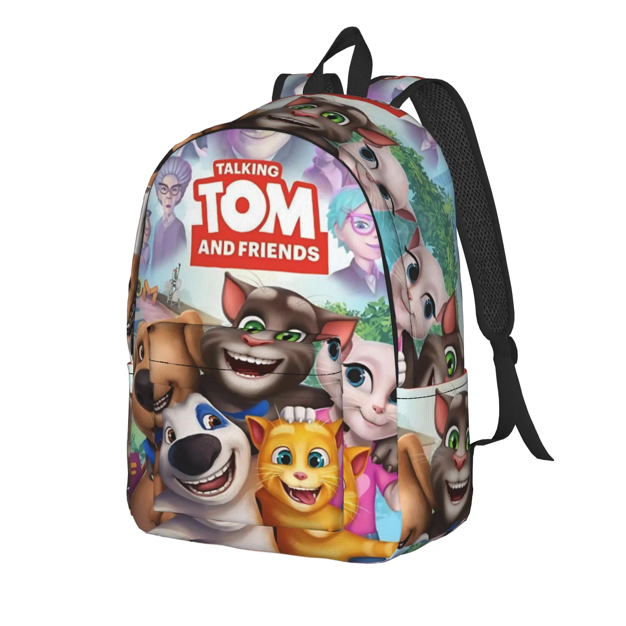T-Talking T-Tom And F-Friends Backpack for Men Women Cool Student Work Daypack  Laptop Canvas Bags Outdoor