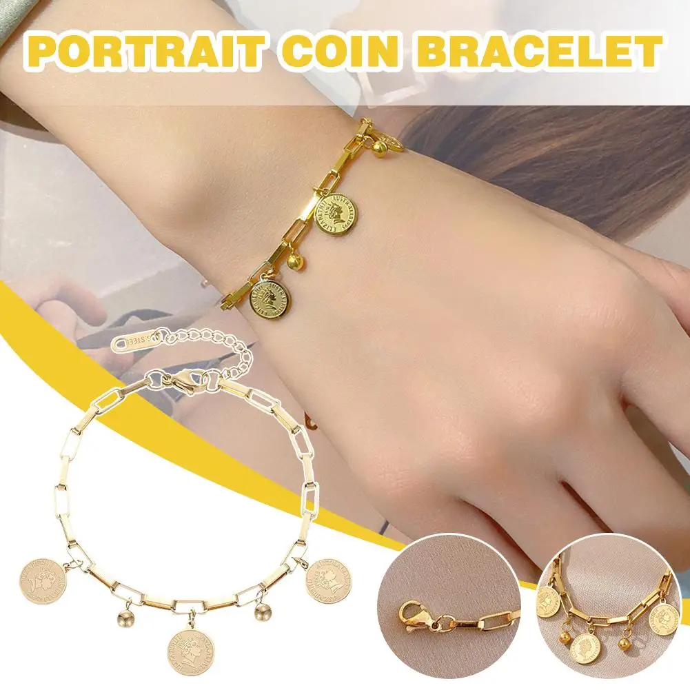 

O Round Brand 316 Steel Hip Hop Portrait Cold Bracelet INS Bestie Internet Custom Bracelet Student Style Popular P7J8