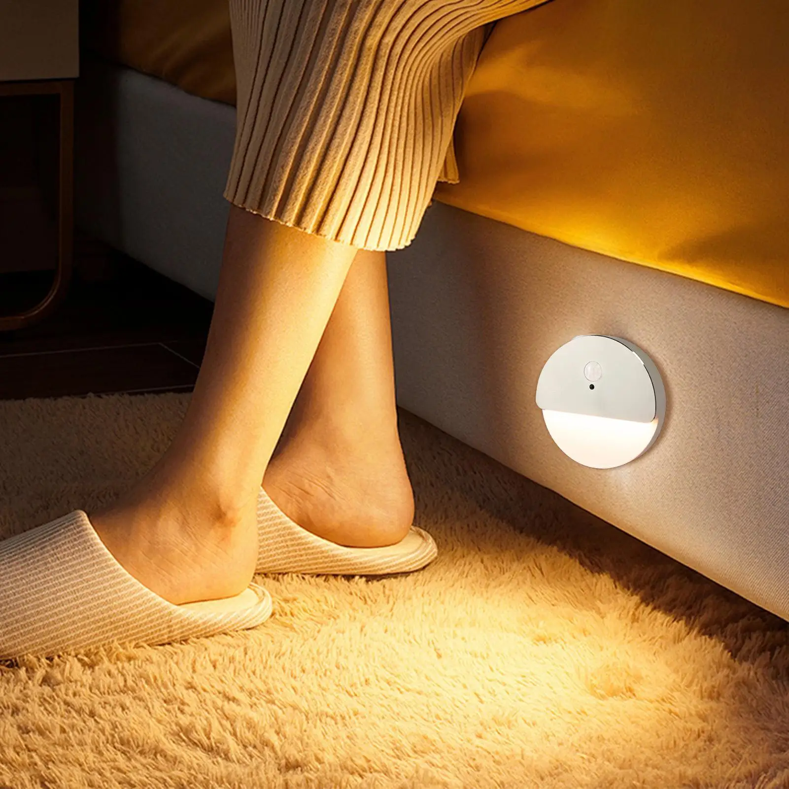 

Rechargeable Wall Lamp Smart Wall Mounted Light Bedroom Lamps Motion Sensor Cordless Rechargeable Ambient Lighting Room Decor