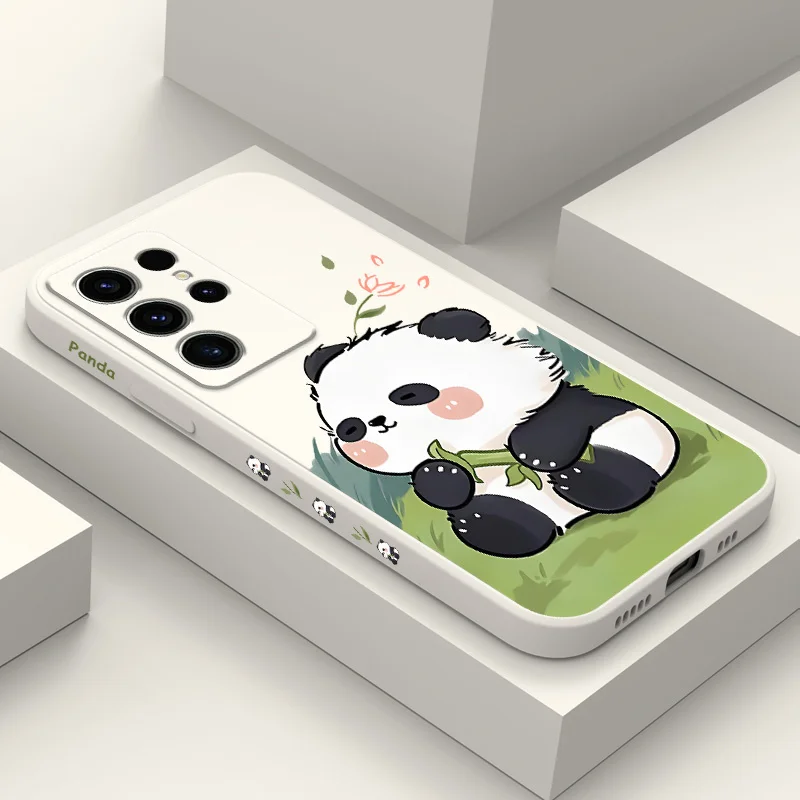Baby Panda Phone Case For Samsung Galaxy S25 S24 S23 S22 S21 S20 S10 S10E Ultra Plus FE Note 20 Ultra Plus Cover