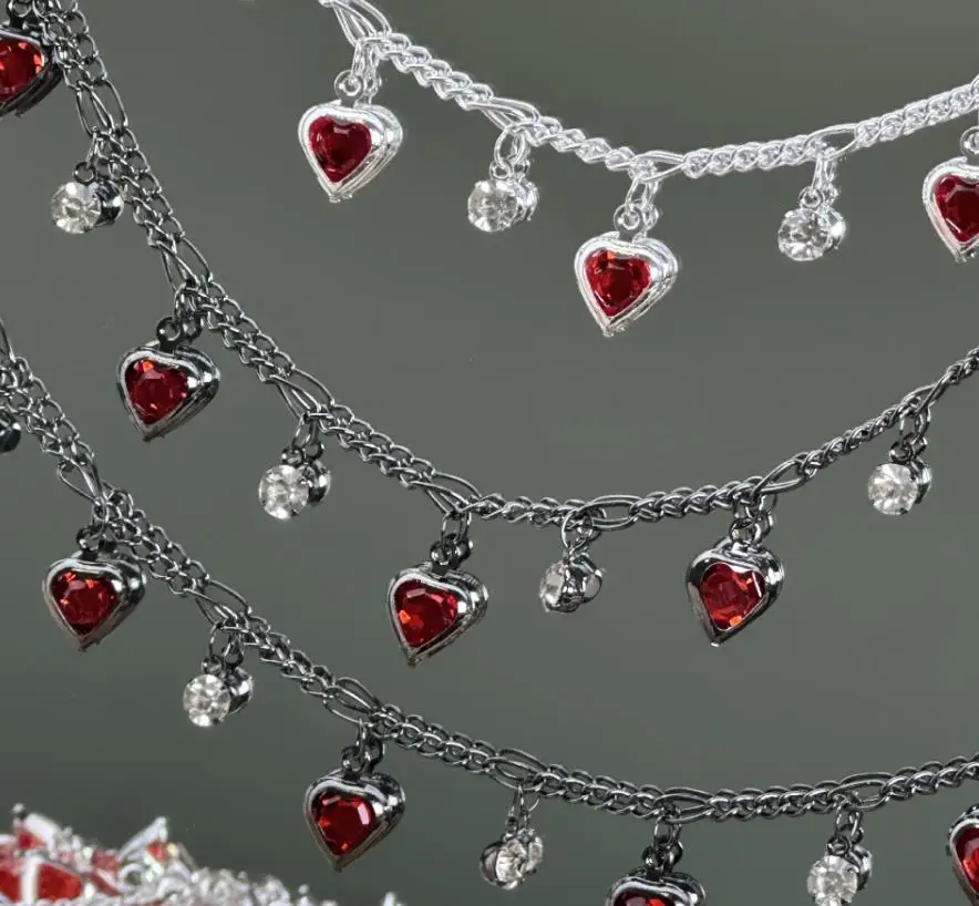 0.5/1m Gun Black Red Rhinestone Pendant Copper Chain Dark Series Chain DIY Necklace Costume Jewelry Making Accessories view 4