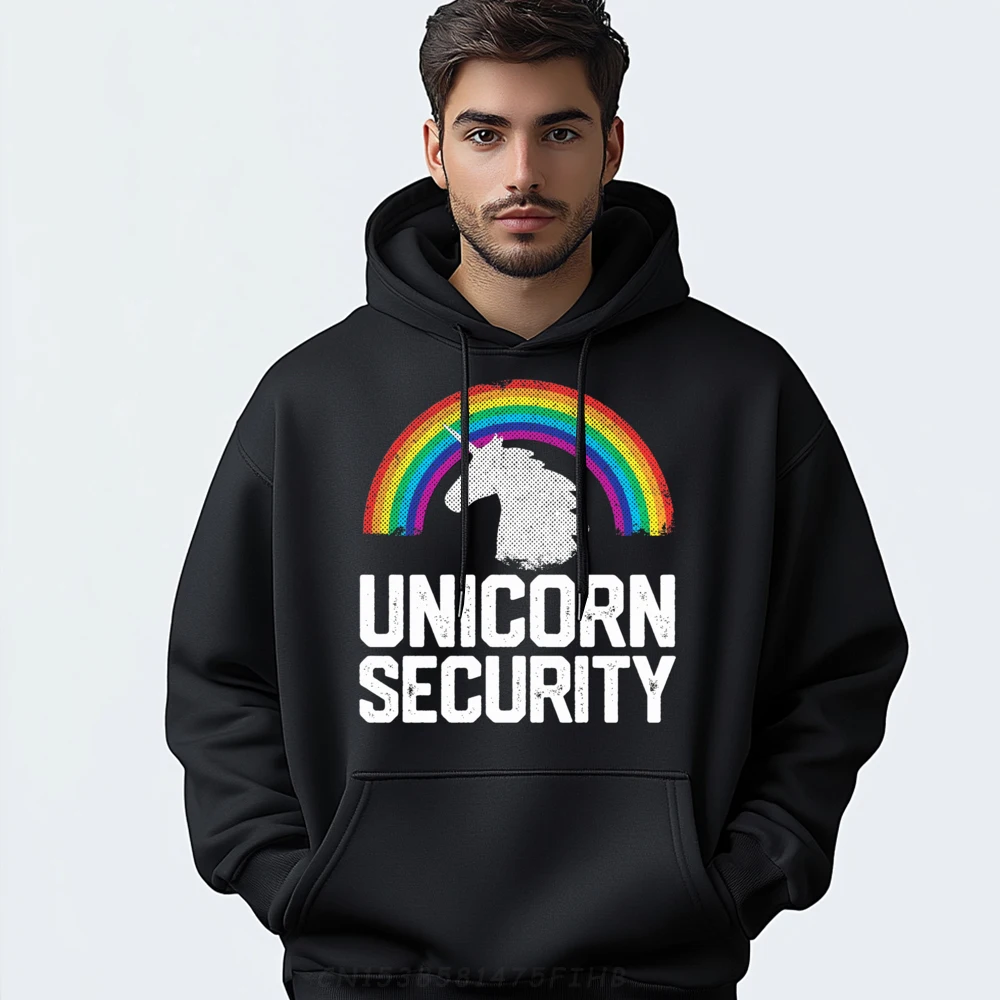 Funny Halloween Costume Unicorn Security Rainbow Dad Fall Clothes Aesthetic Man Men's Shirt Aesthetic