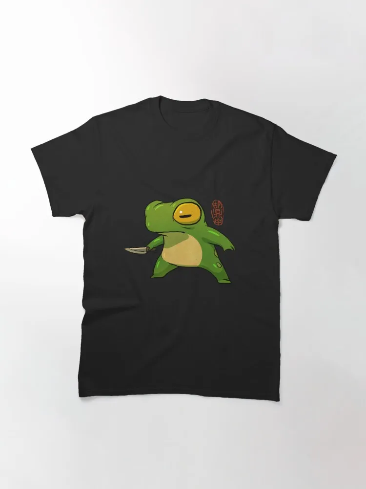 Knife Wielding Stabby Gremlin Frog Artwork Asian Style Classic T-Shirt Casual O-Neck Tee Shirts Streetwear