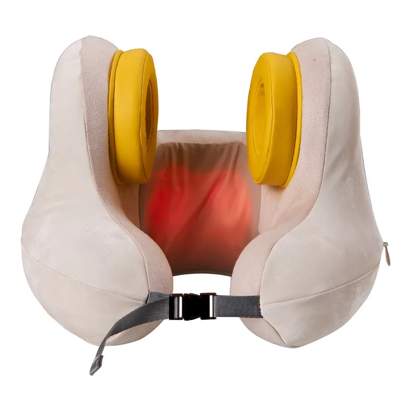 Schlafkissen mit Nackenmassage und Musik, Geräuschunterdrückung |   U-förmiges Nackenstützkissen für Reisen und Zuhause