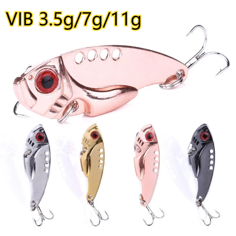 

VIB Lures 3.5g/7g/11g Metal Spoon Lures Micro Black Long-Range Casting Spoon Lures Hooks Wholesale
