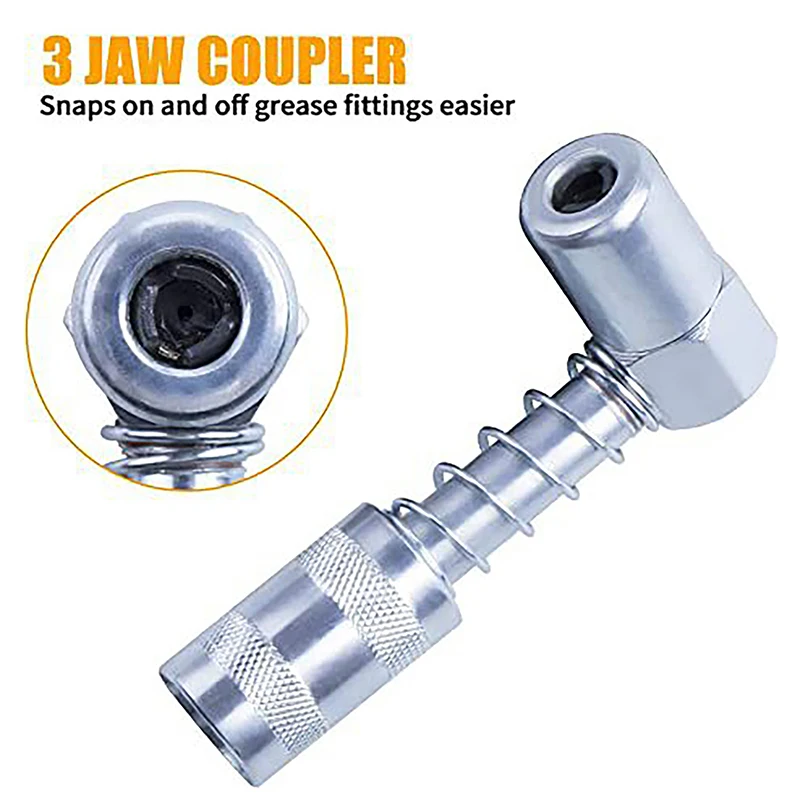 Professional Grease Coupler Fitting Tool 90 Degree Coupler Grease Fitting Tool Grease Nozzle Tool Lubrication Tool Accessories