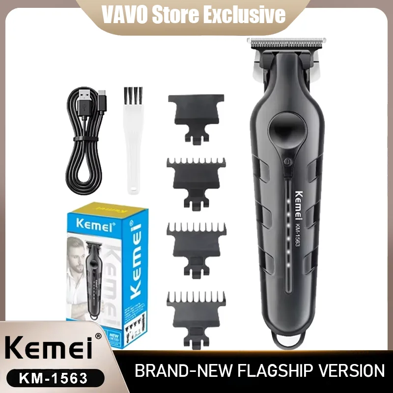 

Электрическая машинка для стрижки волос Kemei KM-1563, профессиональная машинка для салонов красоты, USB-зарядка, для модели KM-2299