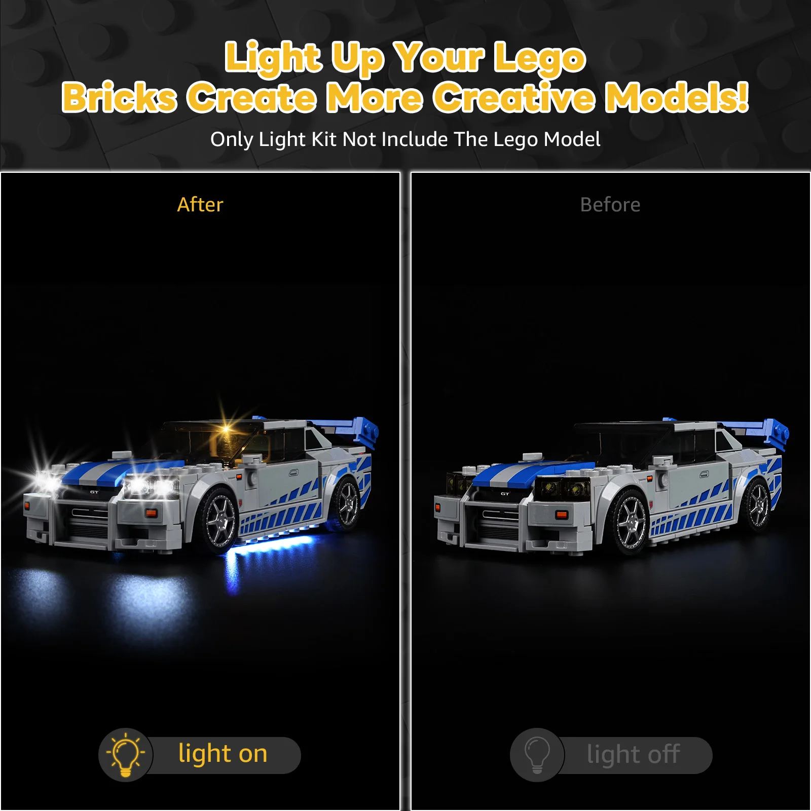 Kyglaring LED Light Kit Suitable for 2 Fast 2 Furious Nissan Skyline GT-R 76917 Building Blocks Decorative Lamp No Lego Building view 3