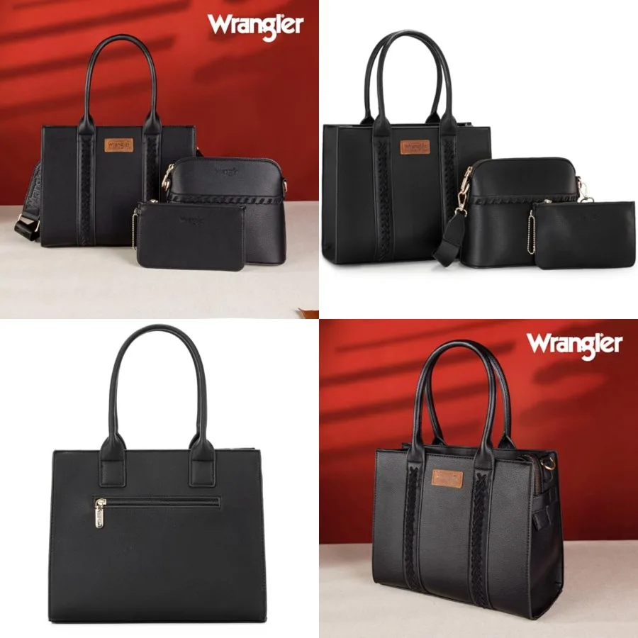 

Wrangler 3Pcs Purses for Women Tote Bag Crossbody Handbag Sets with Strap