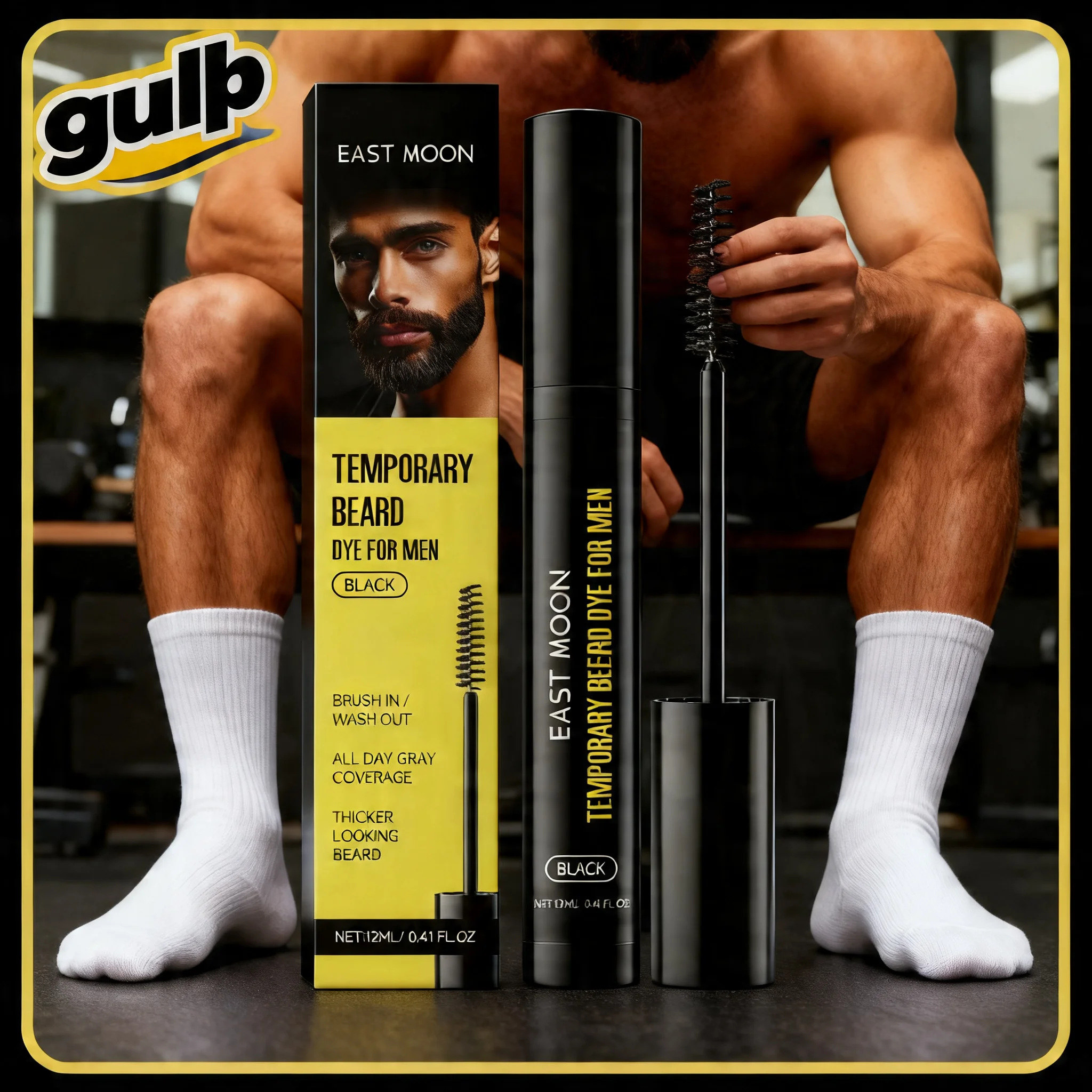 East Moon Natural Black Beard Dye for Men Male Moustache Filler Waterproof Shaping Portable Pernmanent Coloring Beard Dyeing Pen