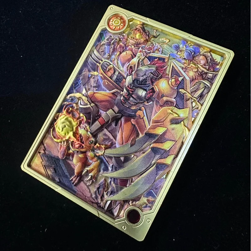 

Homemade ACG Digimon BattleGreymon 3D Three-dimensional Relief Design Collection of Battle Metal Cards in Various Colors
