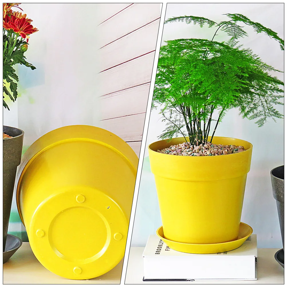 

2 Pcs Biodegradable Flower Pot Plant Garden Pots for Plants Cactus Indoor Fibres Flowerpot with Saucer Office Planter