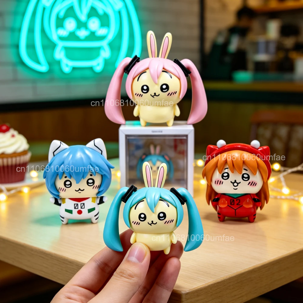 Kawaii Ayanami Rei Asuka Action Figures Cosplay Usagis Hachiwares Anime Model Doll Toys Cartoon Car Desktop Ornaments Fans Gifts