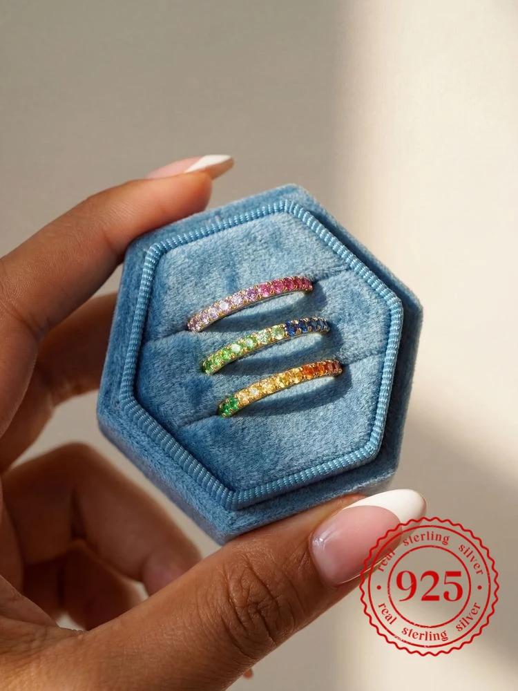 

925 Sterling Silver Exquisite Shiny Zircon Ring For Women Engagement Wedding Daily Wear Party Fashion High Quality Fine Jewelry