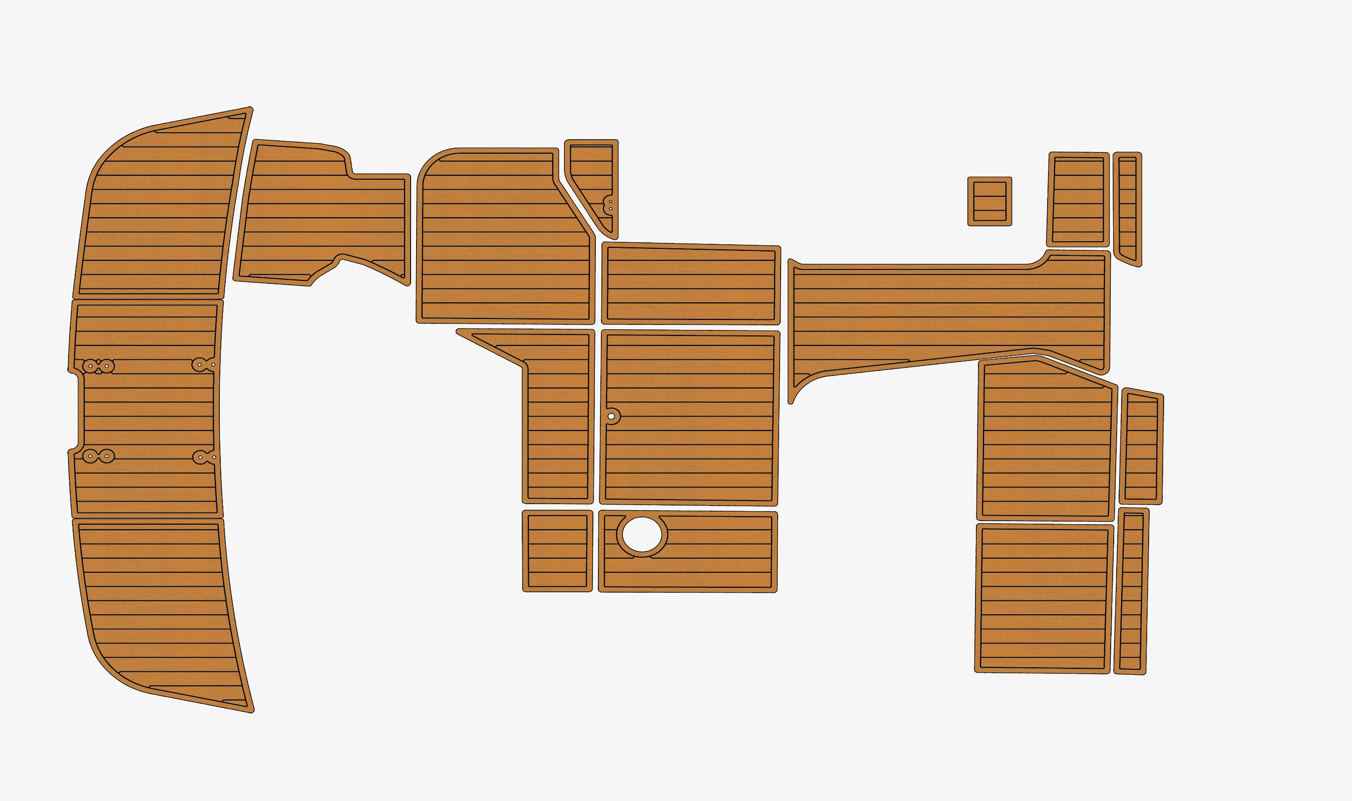 

Marine Faux Teak EVA Non-Slip Mat - 1996 Sea Ray 370 Sundancer Self-Adhesive 1/4" (6mm) Boat Deck Pad for Cockpit & Deck