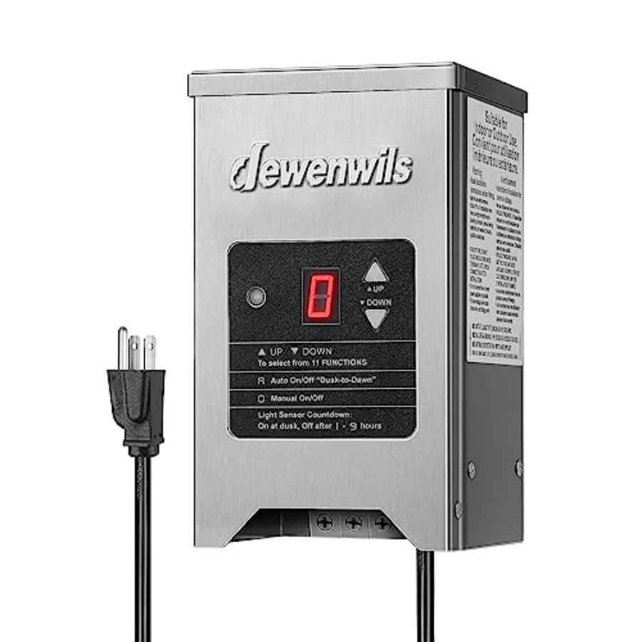 

150W Low Voltage Landscape Transformer with Photocell Sensor 120V AC to 12V/15V AC Low Voltage Transformer for LED Landscape Li
