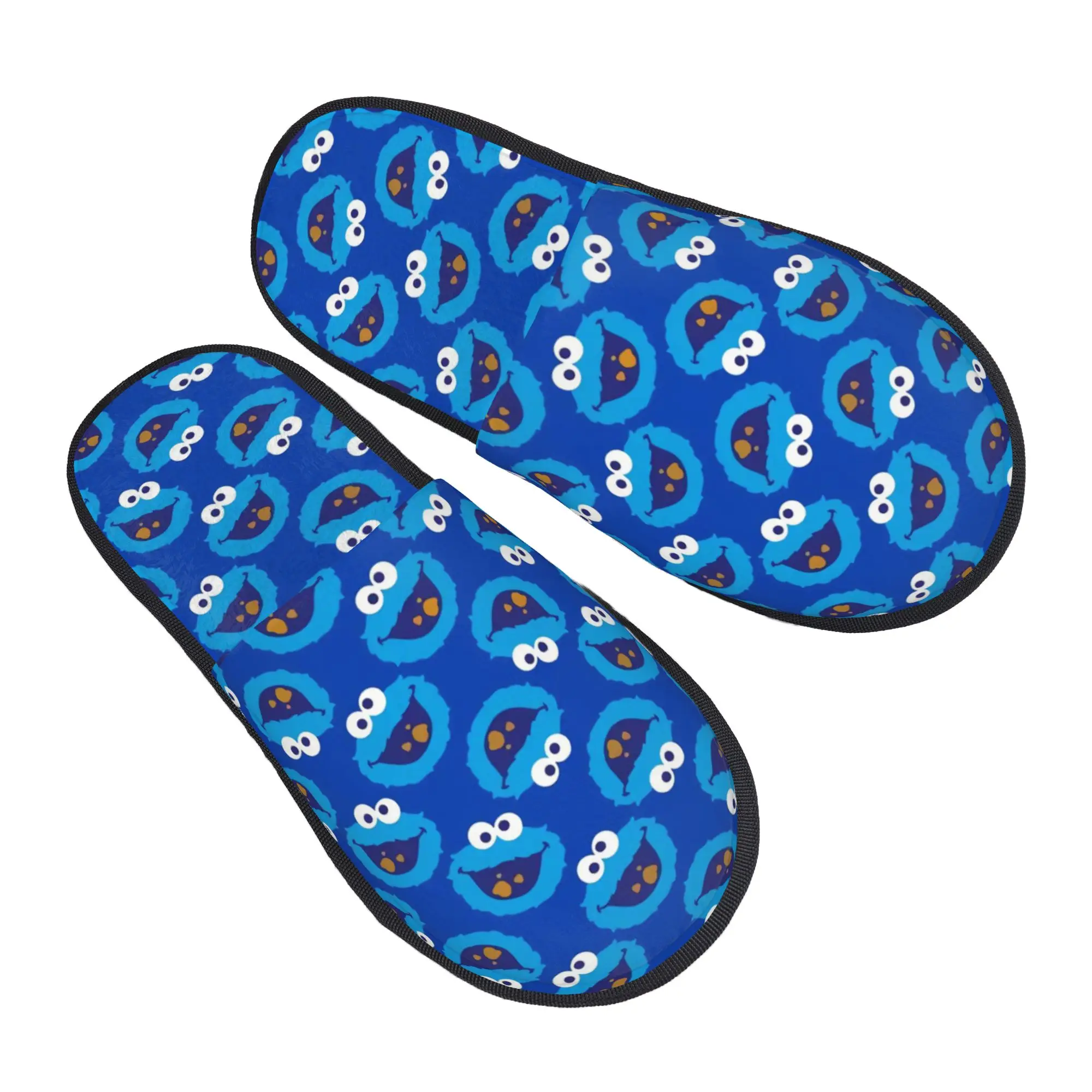 Custom Cookies Anime Monsters House Slippers Women Soft Memory Foam Elmo Cartoon Slip On Hotel Slipper Shoes