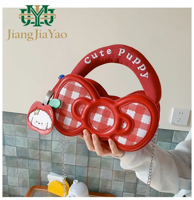 

Женская милая сумка-бантик с мультяшным принтом, изысканная клетчатая сумка-щенок для взрослых девушек, легкая и стильная сумка-кошелек через плечо для девочек