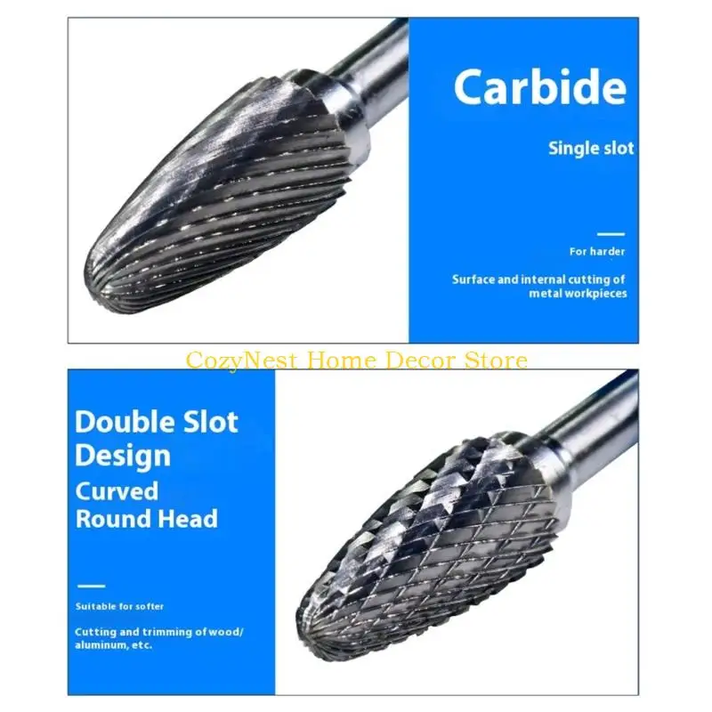 92MF Carbides Rotary File Tool Double /Single Flute Design Point Burr Die Grinders For Metalworking Carving Polishing