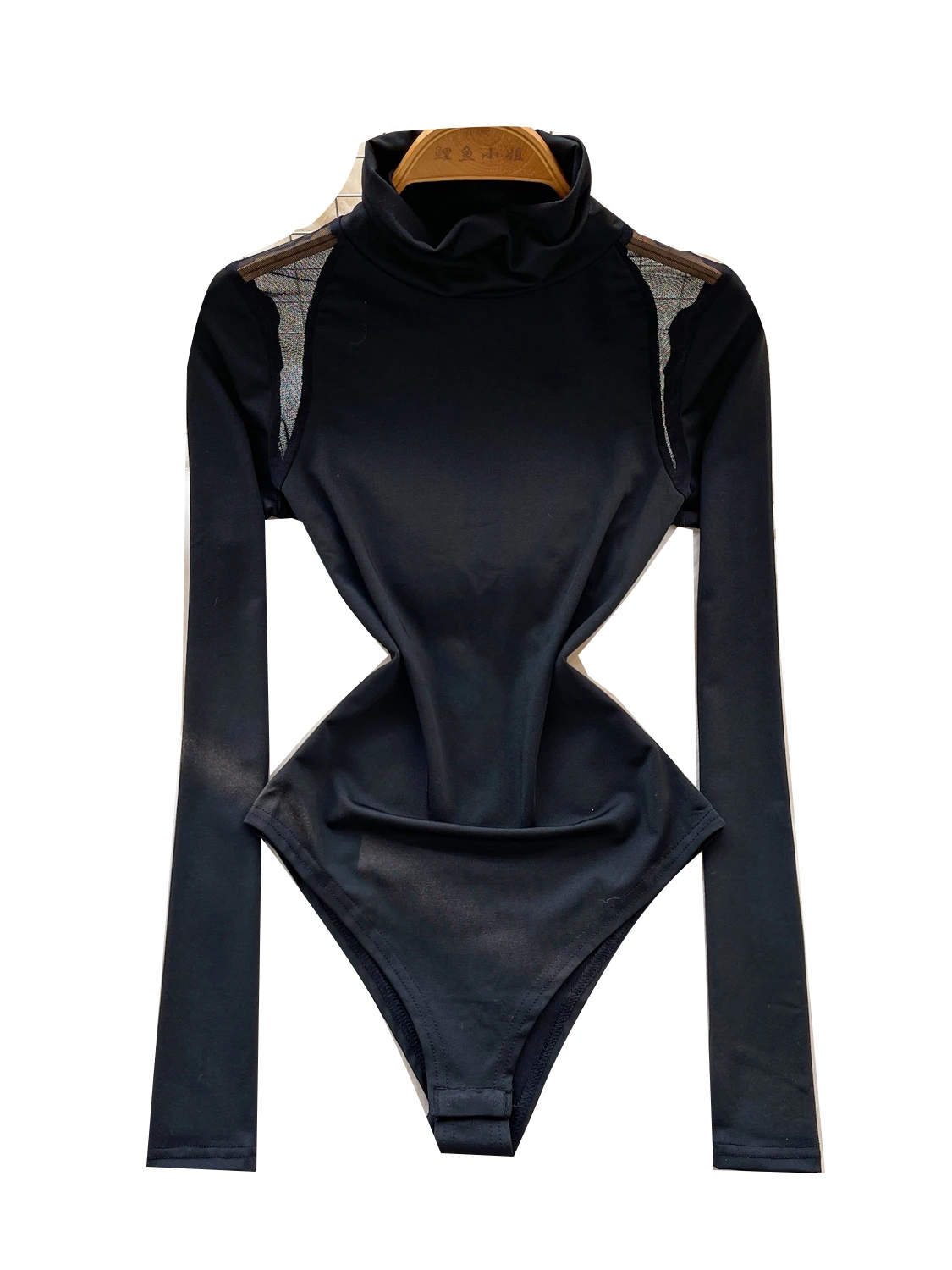 

Women's Bodysuit High Collar Long Sve Slim Fit Me Splice Bodysuit Commute Sle Straight Tube High Waist ort Pants