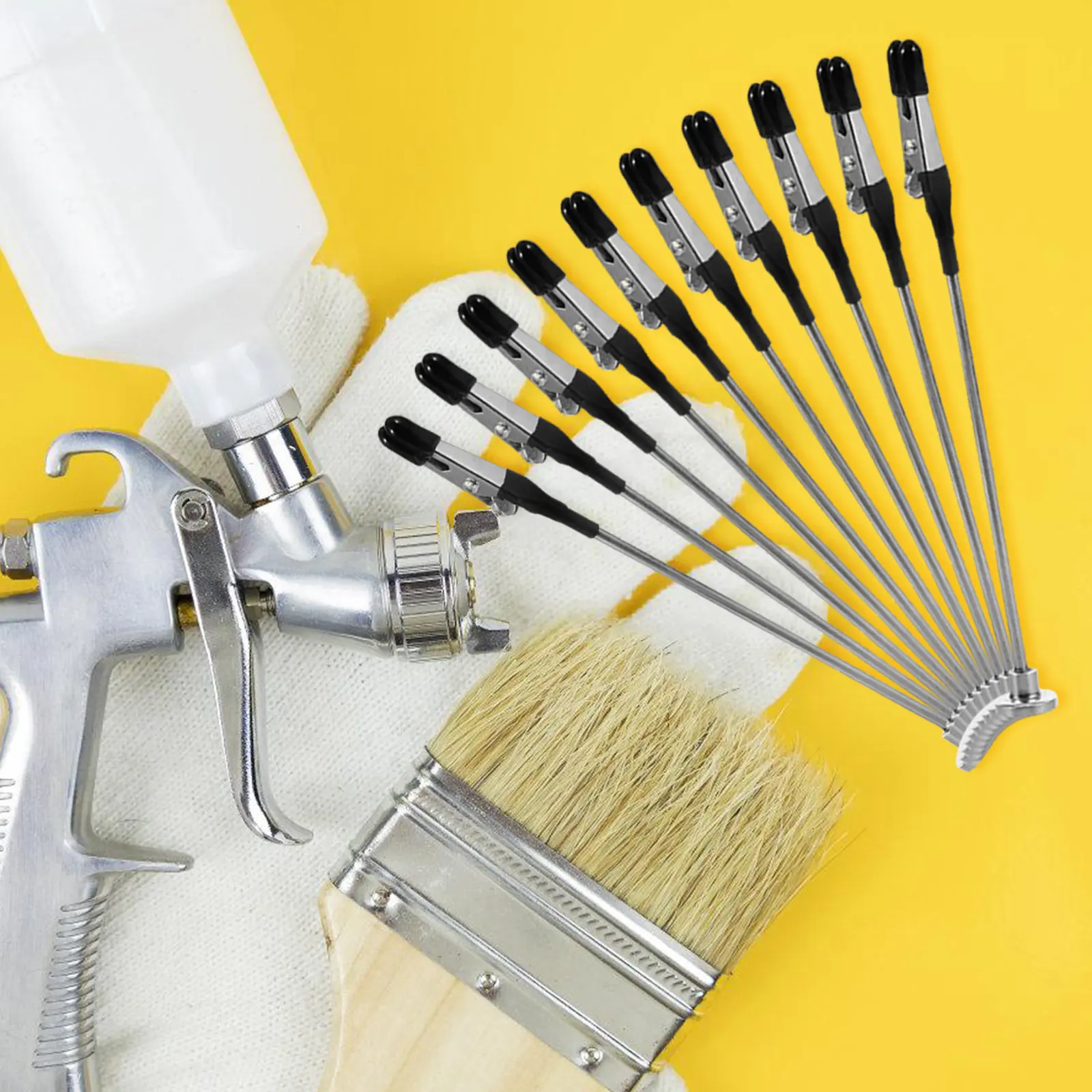 

10 шт. магнитных металлических цветных зажимов-крокодилов с длинным хвостовиком для DIY, рисования, рукоделия, фиксации инструментов, моделирования