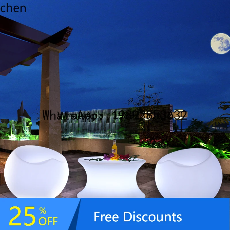 LYY القهوة بار طاولة فضفاضة المنزلية بار البراز الجدول بار الديكور في الهواء الطلق طاولة وكراسي مضيئة LED البراز مضيئة #1