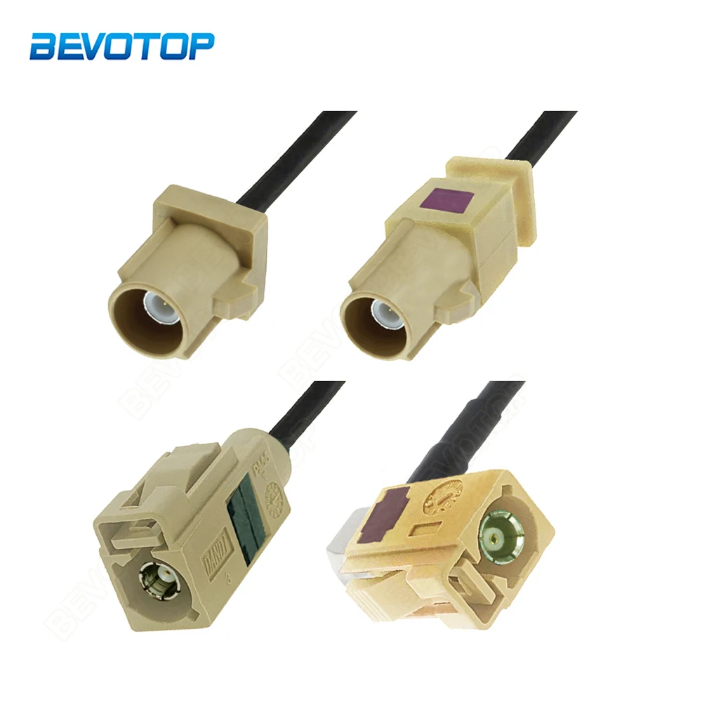 Beige Fakra I Cable RAL 1001 Male Female RG174 Pigtail RF Coaxial Extension Cord Car Bluetooth Adapter 15CM 50CM 1M 2M 5M 7M 10M