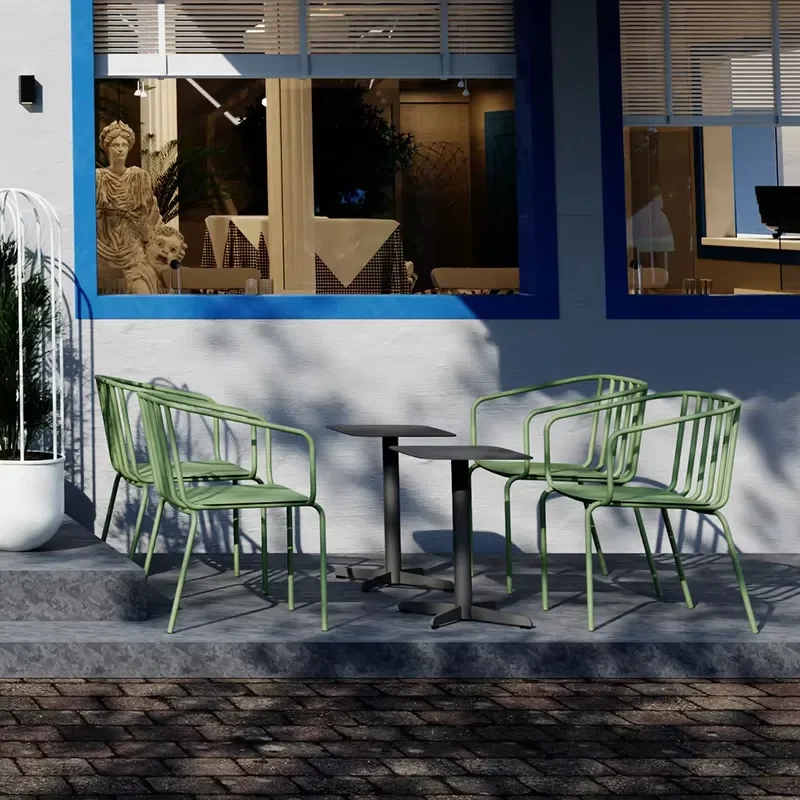 Aluminum Outdoor Picnic Table and Bench Set for Garden Park Villa Courtyard Restaurant Farmhouse Multifunctional Patio