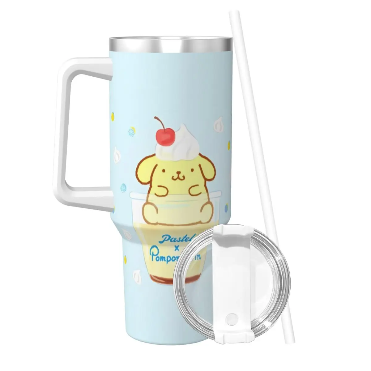 Pom Pom Purin MINISO Stainless Steel Tumbler Camping Mugs Cup Large Capacity Thermal Cups Portable Hot Drinks Milk Water Bottle