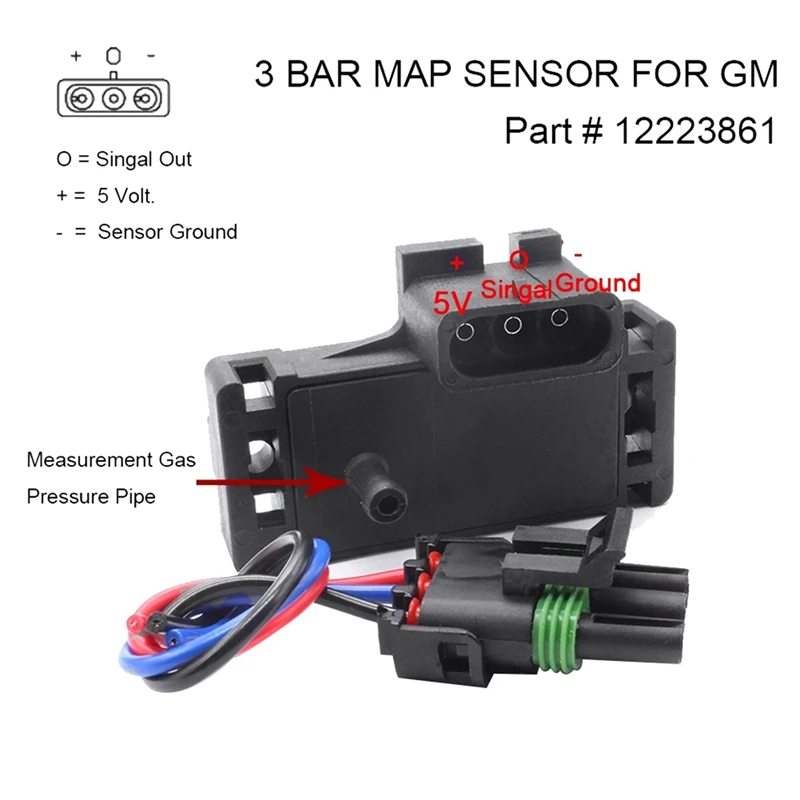 2X 3 Bar New MAP Manifold Absolute Pressure Sensor For GM Delphi Cadillac Chevrolet Pontiac Buick 12223861 16040749