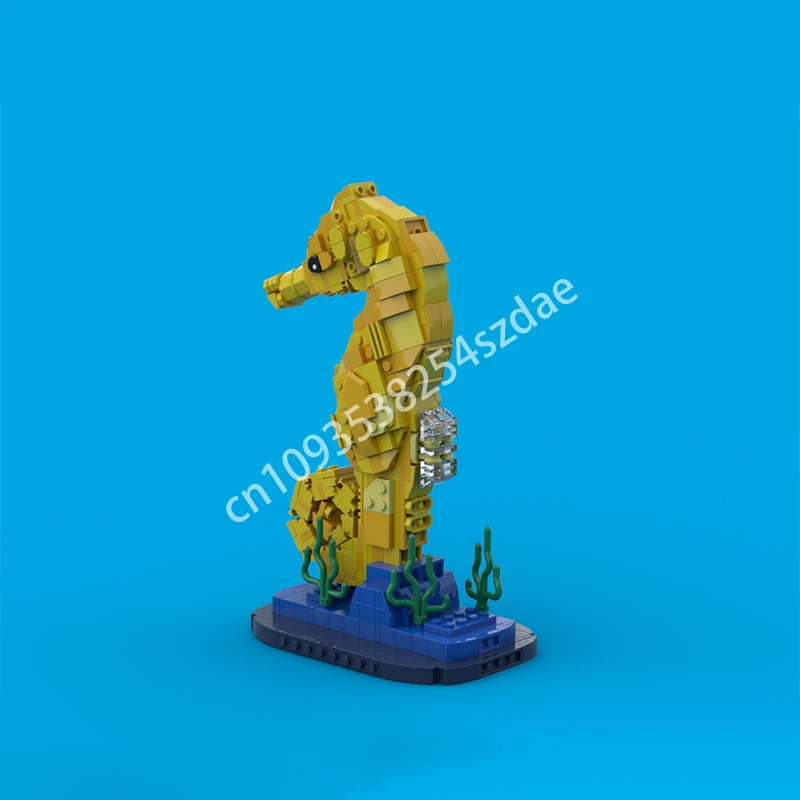 426 pièces MOC hippocampe sur support blocs de construction tige éducatif bricolage construction jouet de noël cadeau en plastique éducatif