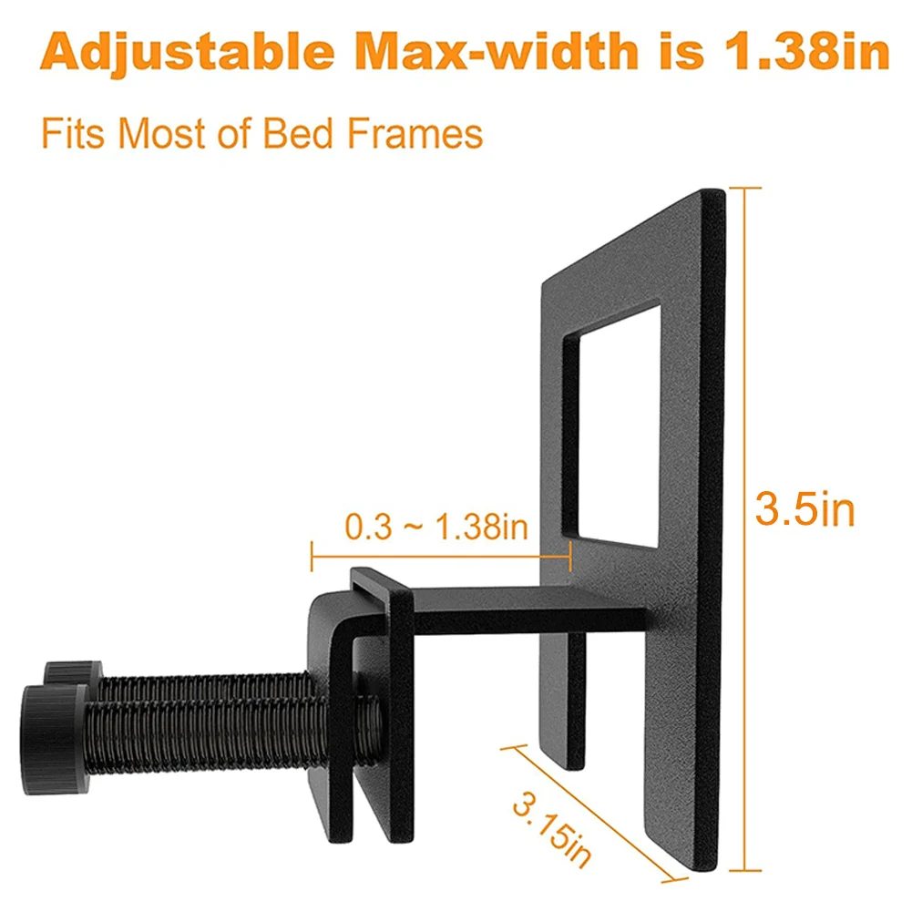 6x Anti-slip Metal Mattress Bezel 16*13*11cm Bed Slide Stopper Stable Mattress Gripper Bed Holder Black Retainer Baffle