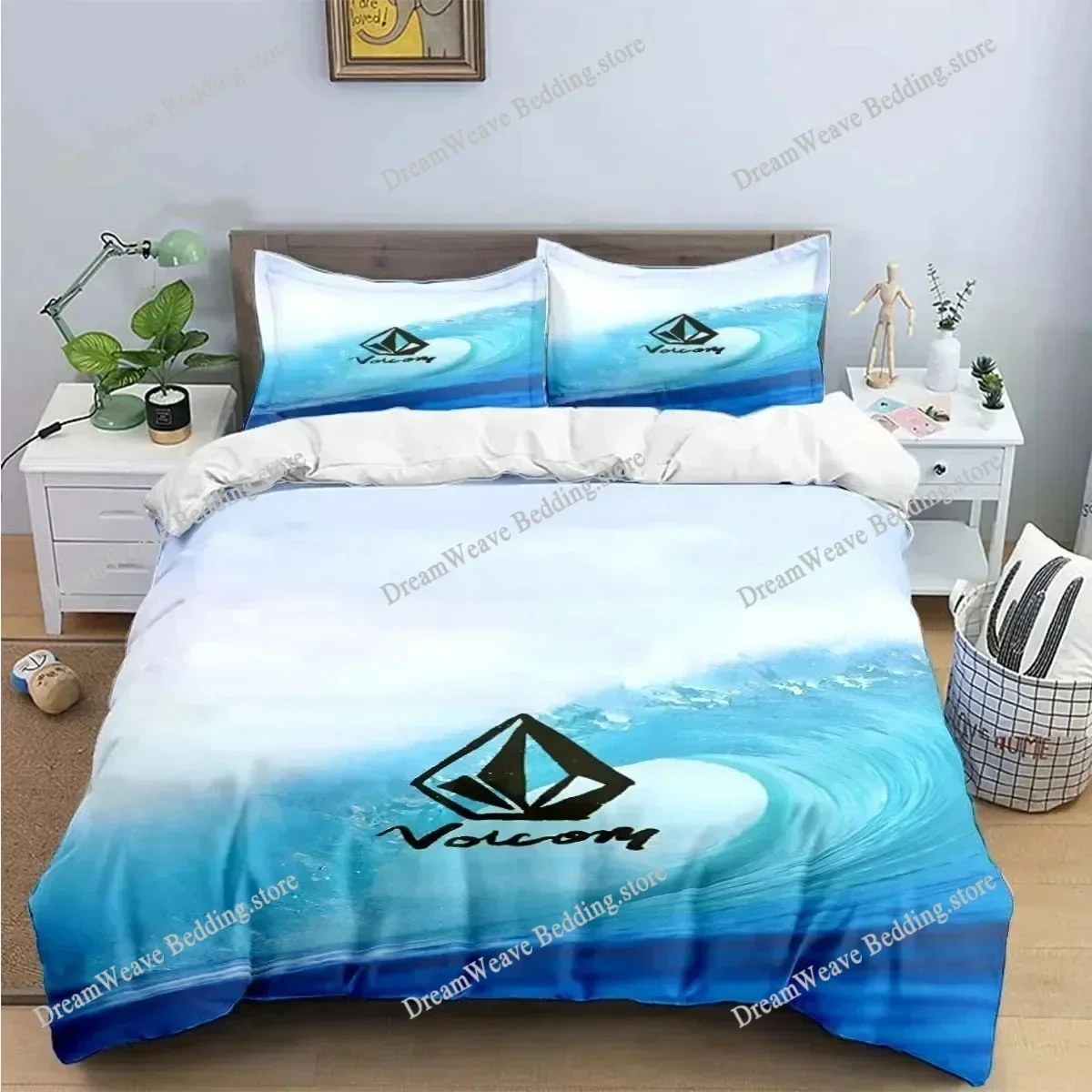 Exquisite V-VOLCOM Print Bedding Sets Exquisite Bed Supplies Set Bed Comforter Set Luxury Gift  Duvet Cover Set Luxury GiftFQH