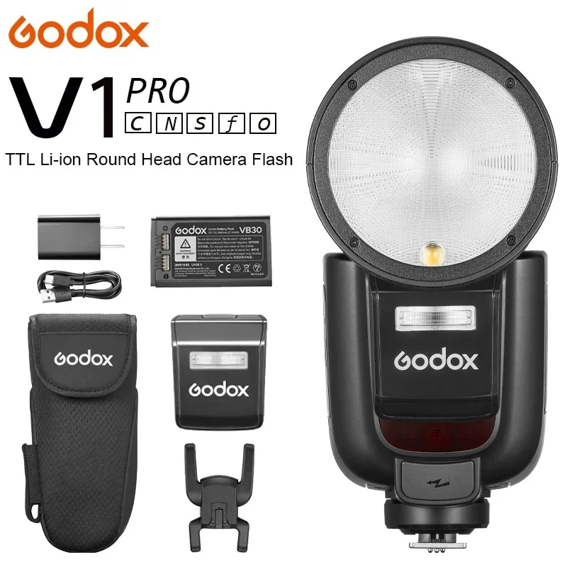 Godox V1 Pro V1-C V1-N V1-S V1-F Pro TTL Li-ion Round Head Camera Flash Wireless Speedlight For Canon Sony Nikon Fuji Olympus