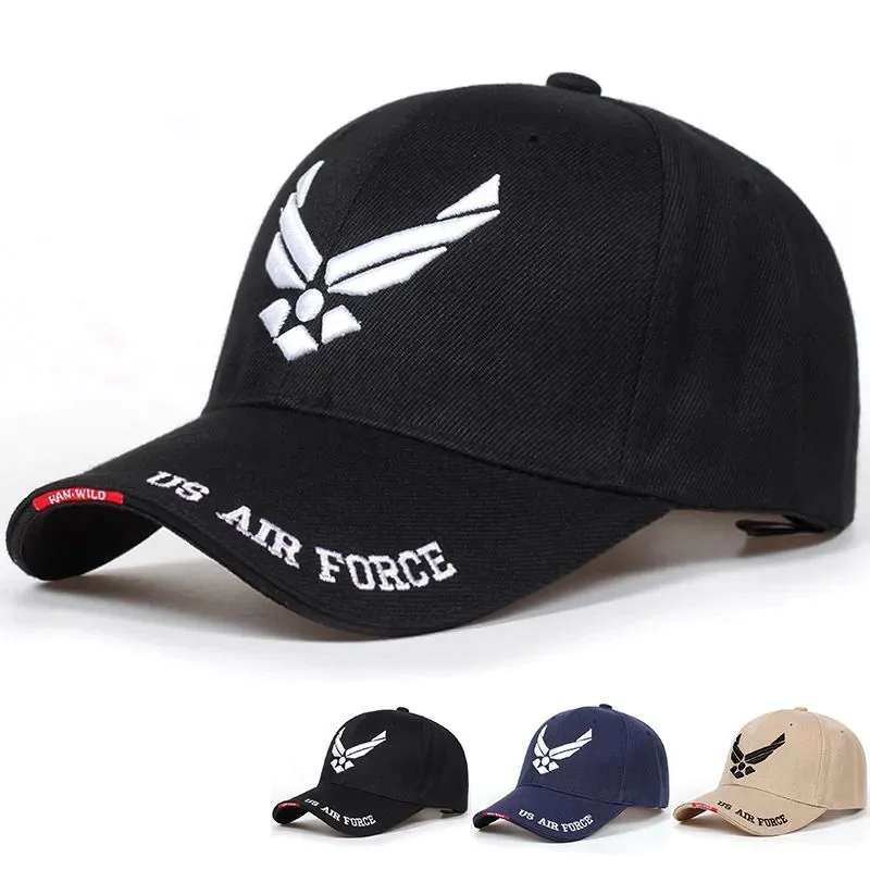 US Air Force V-Mark Embroidery Baseball Caps Spring and Autumn Outdoor Adjustable Casual Hats Sunscreen Hat