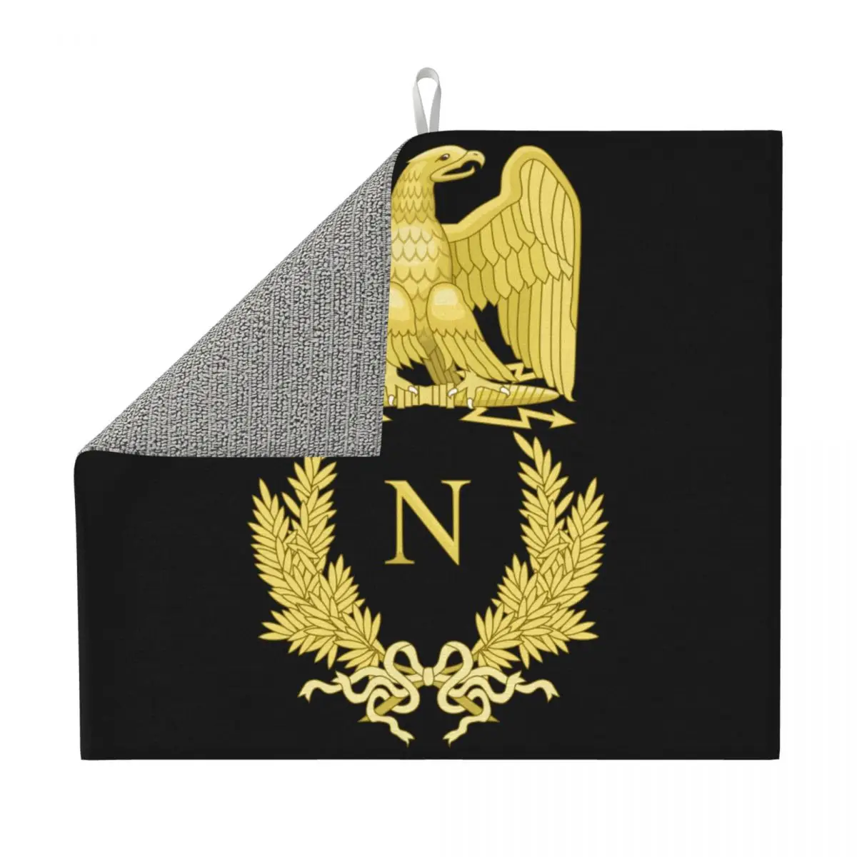 Emblem Of Napoleon Bonaparte Dish Drying Mat for Kitchen Absorbent Quick Dry France French Empire Eagle Microfiber Drainer Pads