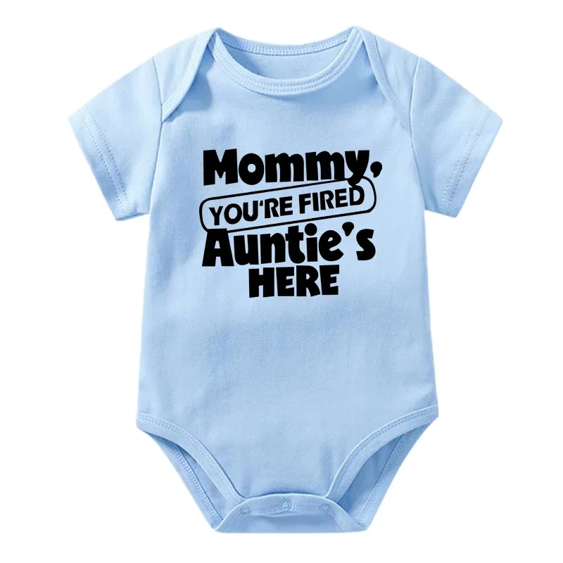 بدلة أطفال مطبوعة من Mommy You Are Fire Auntie هنا، بدلة قفز لحديثي الولادة، ملابس للأطفال الرضع بأكمام قصيرة، ملابس للجنسين #4
