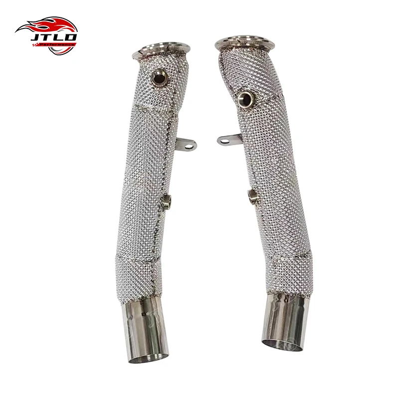 High Flow Catless Straight Pipe For Alpha Romeo 2.9L Turbo Downpipe With Heat Wrap Made Of Stainless Steel For Giulia/Stelvio