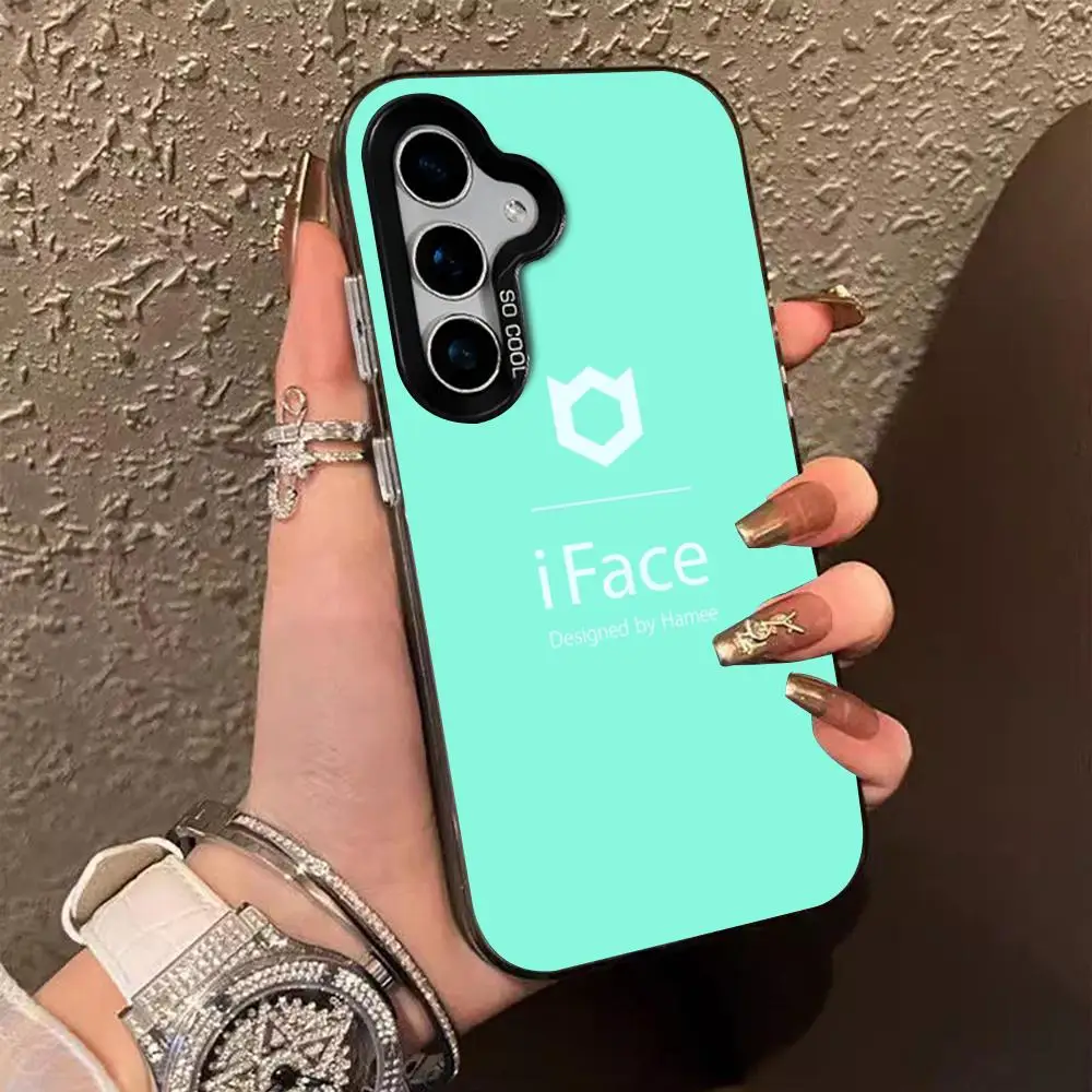 Hamee Designed i-iFace Phone Case IMD Colorful Phone Case Silver Cover Suitable for amsung Galaxy S24 S23 S22 S21 S20 Plus Ultra