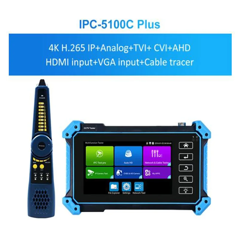 WANGLU's new 5.4-inch IPC-5100Plus 4K IP CVI TVI AHD Analog 5 in 1 VGA and 4K HD input HD CCTV tester