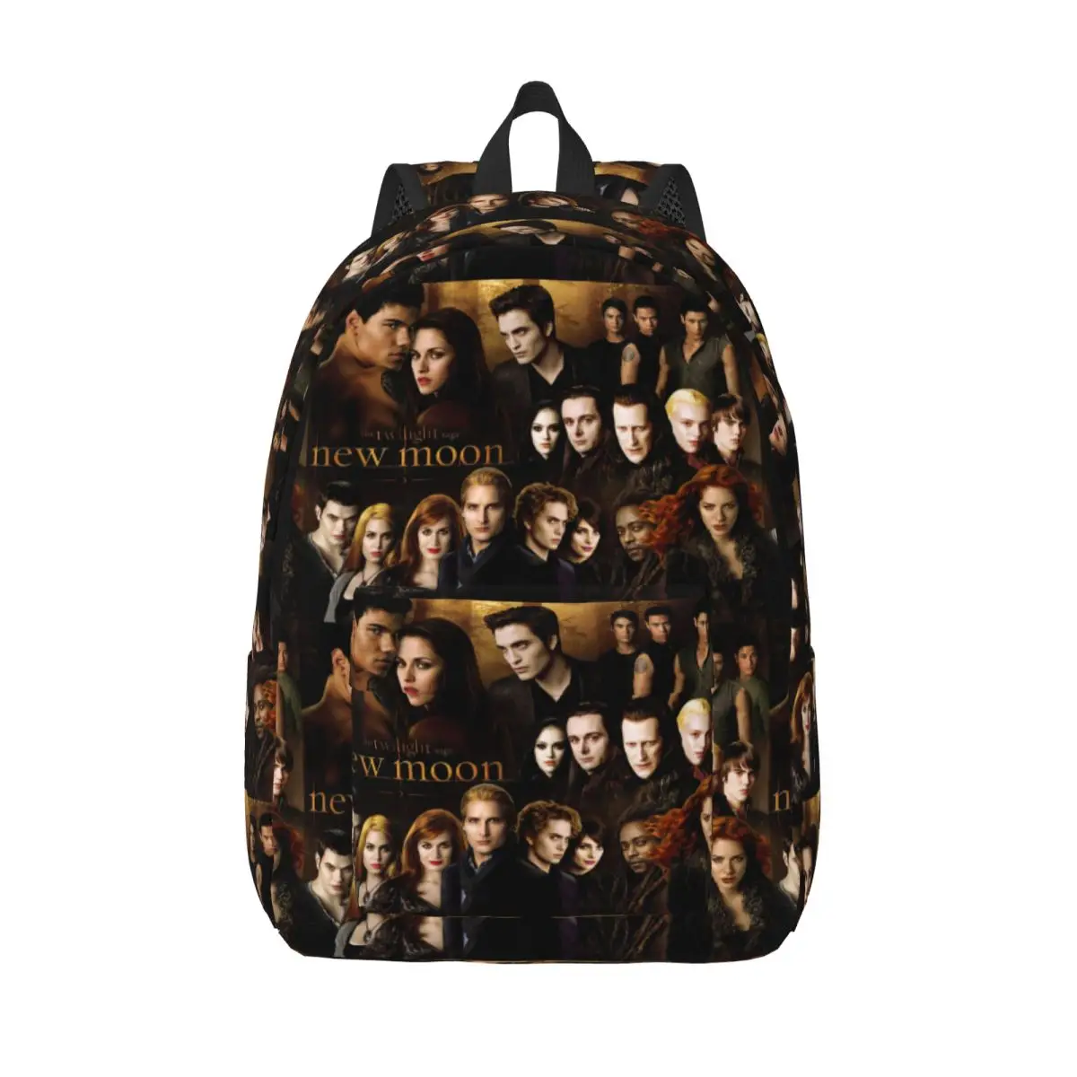 Edward Bella Jacob Black Backpack for Preschool Primary School Student Twilight Saga Bookbag Boy Girl Kids Canvas Daypack