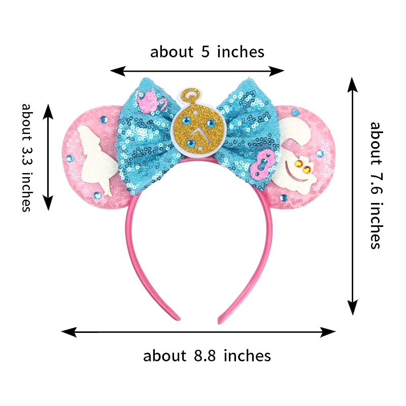 Disney Mouse Ears Headband Girl Princess Donuts Party Sequin bow headband Holiday DIY hair accessories