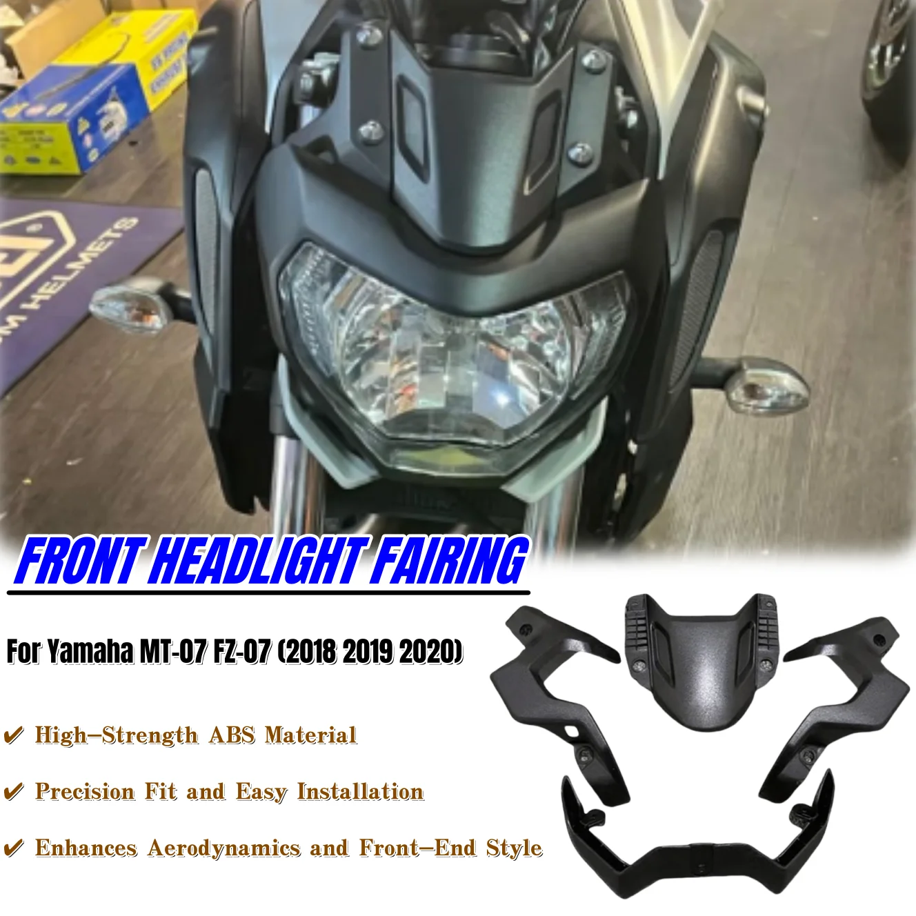 

Крышка обтекателя передней фары мотоцикла для Yamaha MT-07 FZ-07 MT07 2018 2019 2020, детали корпуса фары