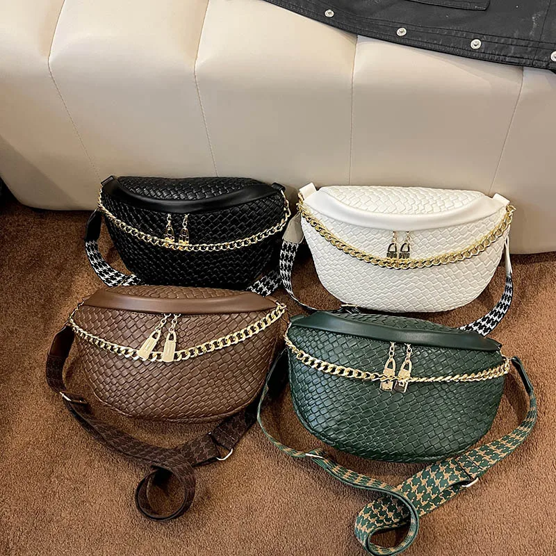 Solid color Waist Bag Women Chain Fanny Pack Luxury Brand Chest Bag Fashion Shoulder Bag Female Purses Designer Crossbody Bags