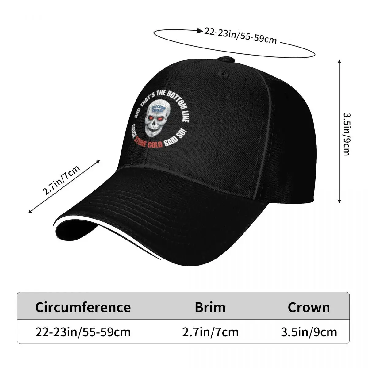 WWF LEGENDS Baseball Cap Cotton Twill Breathable Contrast Two Tone Brim Snapback Flat Bill 6