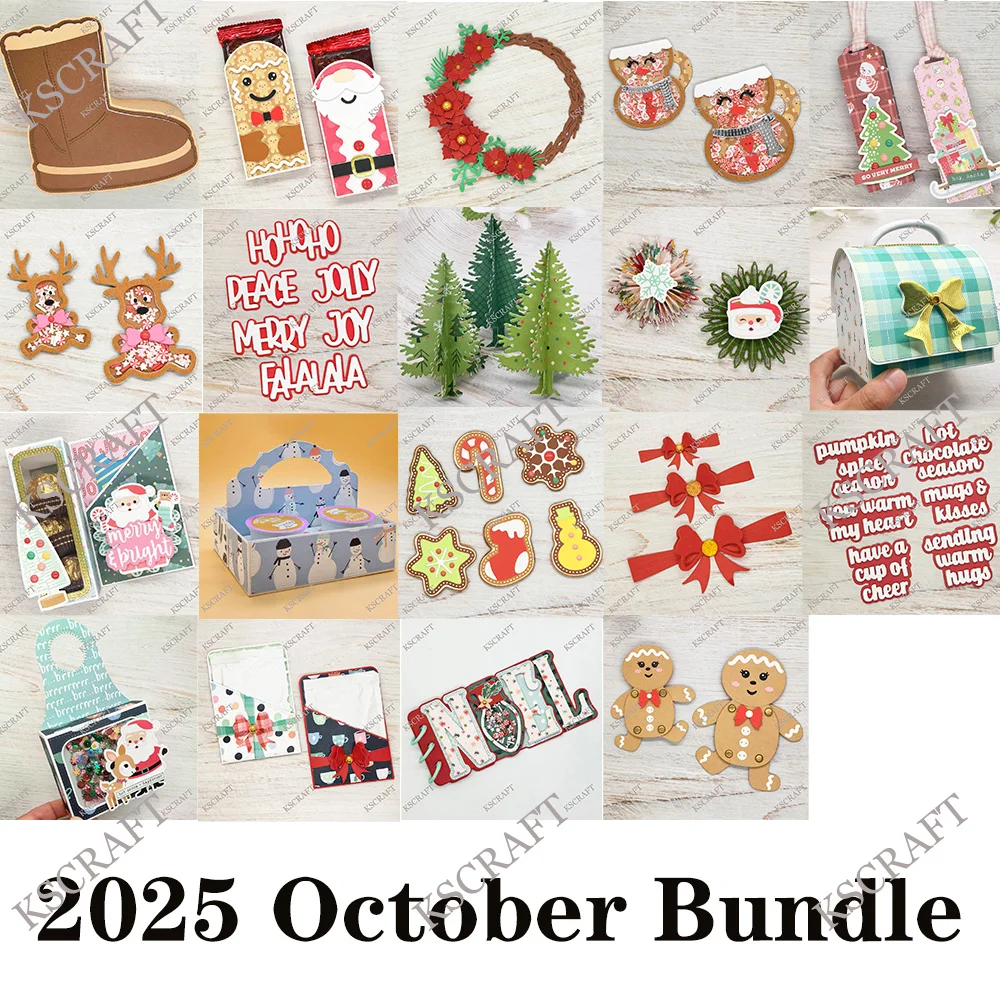 

KSCRAFT 2025 октября комплект металлических штампов для резки трафаретов для DIY Скрапбукинг декоративное тиснение DIY бумажные карты