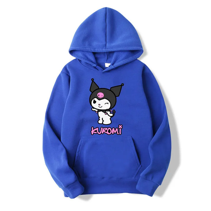 Kuromi Kawaii Women Hoodie Tops Spring Autumn New Fashion Men Pullover Cartoon Anime Black Couple Oversized Sweatshirt Clothes