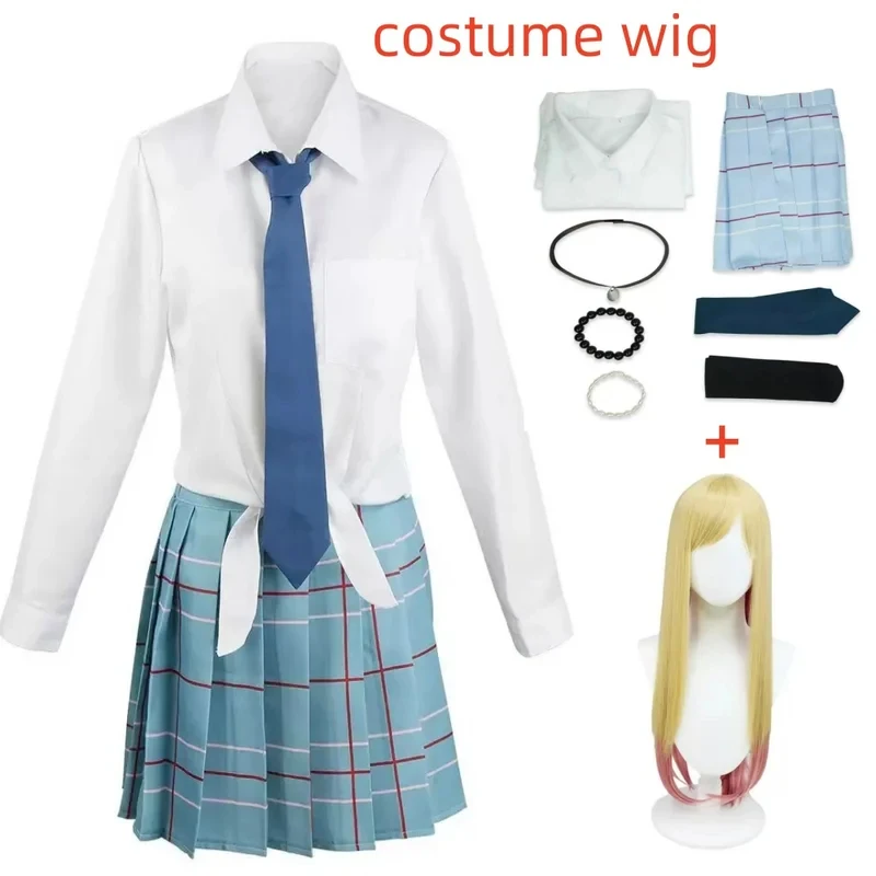 

Костюм для косплея по аниме My Dress Up Darling: платье Китагавы Марины, школьная форма JK, парик, серьги, костюм на Хэллоуин для женщин.